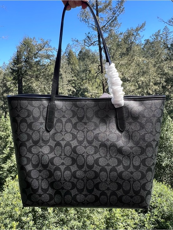 COACH City Tote Silver/Graphite/Black AUTHENTIC NWT - Picture 2 of 9